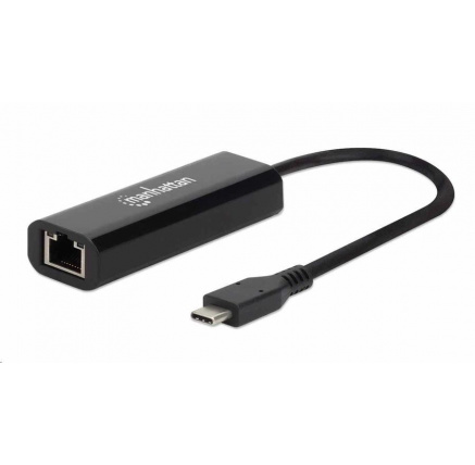 Manhattan adaptér USB-C na 2.5GBASE-T Ethernet, USB 3.2 Gen 1; 10/100/1000 Mbps & 2.5 Gbps, černá Manhattan adaptér USB-C na 2.5GBASE-T Ethernet, USB 3.2 Gen 1; 10/100/1000 Mbps & 2.5 Gbps, černá