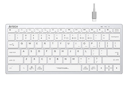 A4tech Klávesnice FBX51C, kancelářská klávesnice, membránová, bezdrátová, CZ/SK, Bílá