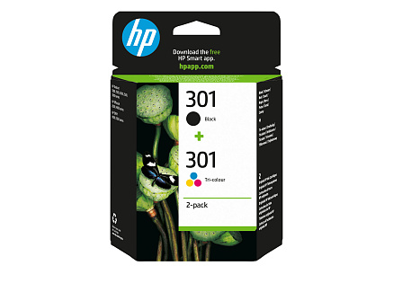 HP 301 Ink Cartridge Combo 2-Pack, N9J72AE (190 / 165 pages)