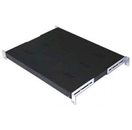 TRITON Police s perforací 19", 1U/850mm, nosnost 80kg, černá