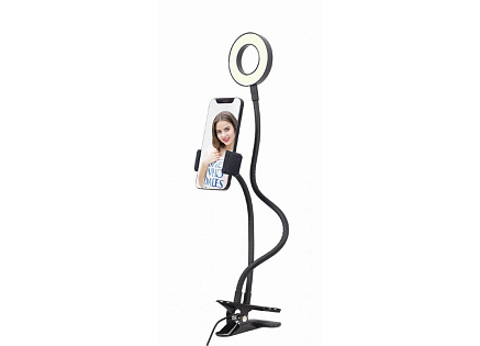 GEMBIRD selfie kampička LED ring s držákem telefonu, USB GEMBIRD selfie kampička LED ring s držákem telefonu, USB