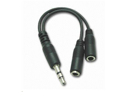 PREMIUMCORD Kabelová rozdvojka 3,5 Jack M - 2xF 10cm PREMIUMCORD Kabelová rozdvojka 3,5 Jack M - 2xF 10cm