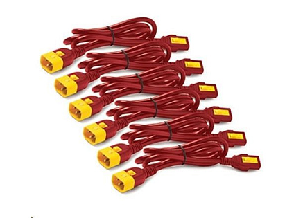 APC Power Cord Kit (6 ks), Locking, C13 to C14, 1.8m, Red