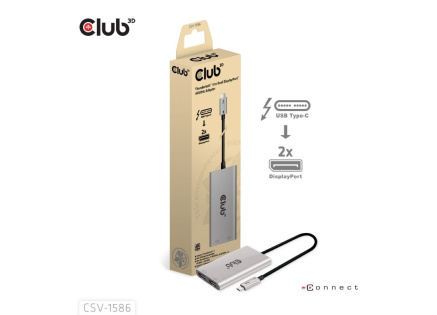 Club3D Video hub Thunderbolt 3 na 2x DP, Dual 4K60Hz nebo Single 8K60Hz/4K120Hz Club3D Video hub Thunderbolt 3 na 2x DP, Dual 4K60Hz nebo Single 8K60Hz/4K120Hz