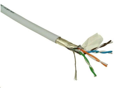 FTP kabel PlanetElite, Cat5E, licna(lanko), PVC, Dca, šedý, 305m