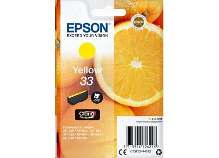 EPSON ink bar Singlepack "Pomeranč" Yellow 33 Claria Premium Ink
