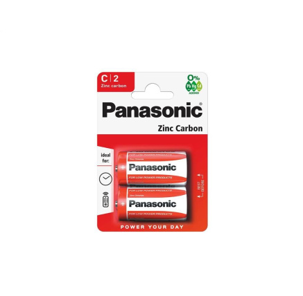 PANASONIC Zinkouhlíkové baterie Red Zinc R14RZ/2BP EU C 1,5V (Blistr 2ks) PANASONIC Zinkouhlíkové baterie Red Zinc R14RZ/2BP EU C 1,5V (Blistr 2ks)