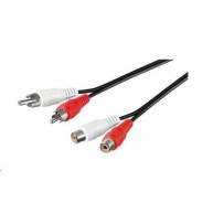 PREMIUMCORD Kabel prodlužovací audio 2x Cinch - 2x Cinch (RCA, M/F) 10m