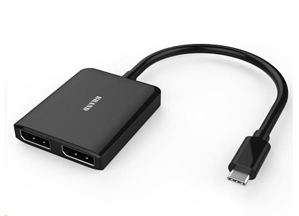 PREMIUMCORD MST Adaptér USB3.1 typ-C - 2x DisplayPort, rozšíření+zrcadlení+2 obrazy, 4K*2K@30Hz