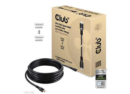 Club3D Kabel HDMI, Ultra Rychlý HDMI™ Certifikovaný Cable, 4K120Hz/ 8K60Hz, 7.5m