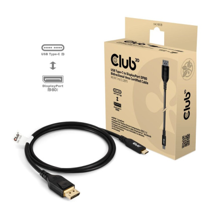 Club3D Kabel USB-C na DisplayPort 2.1, 10K60Hz, DSC1.2, UHBR10, 1m Club3D Kabel USB-C na DisplayPort 2.1, 10K60Hz, DSC1.2, UHBR10, 1m