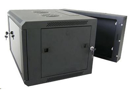 XtendLan 19" dvoudílný nástěnný rozvaděč 22U 600x550, nosnost 60 kg, skleněné dveře, svařovaný,černý