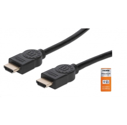 MANHATTAN Kabel HDMI Premium High Speed + Ethernet, 3m, černý MANHATTAN Kabel HDMI Premium High Speed + Ethernet, 3m, černý