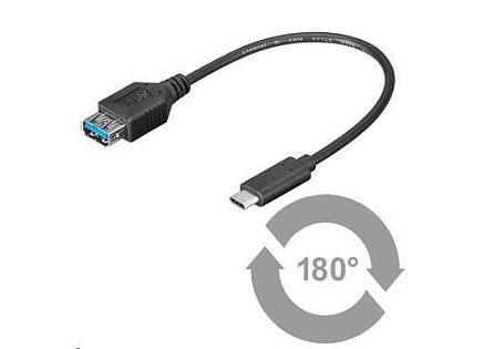 PREMIUMCORD Adaptér USB 3.1 C/male - USB 3.0 A/female, OTG, 0,2m