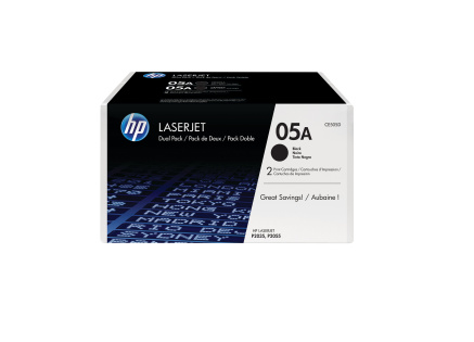 HP 05A Black LJ Toner Cart, 2-pack, CE505D (2,300 / 2,300 pages) HP 05A Black LJ Toner Cart, 2-pack, CE505D (2,300 / 2,300 pages)