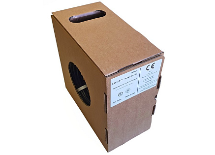 FTP kabel LEXI-Net Cat5E, drát, dvojitý venkovní PE+PVC, černý, 100m, box