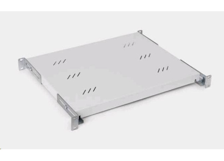 TRITON Police s perforací 19", 1U/450mm, nosnost 80kg, šedá