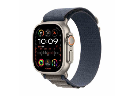 APPLE Watch Ultra 2 GPS + Cellular, 49mm Titanium Case with Blue Alpine Loop - Small