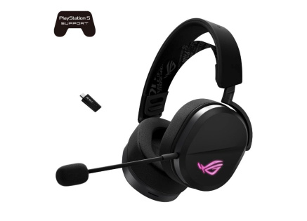 ASUS sluchátka ROG Pelta, Bezdrátové BT a RF 2.4GHz, ARGB, černá