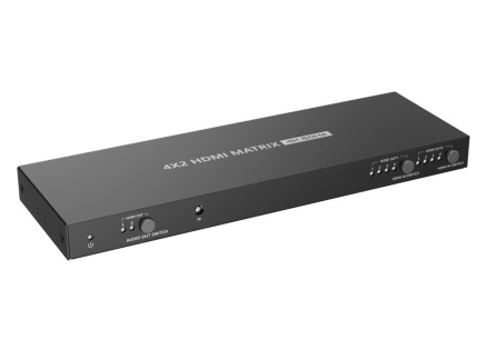 PremiumCord HDMI matrix switch 4:2 , UHD rozlišení 4Kx2K@60Hz HDR, SPDIF, Auto-Downscaling