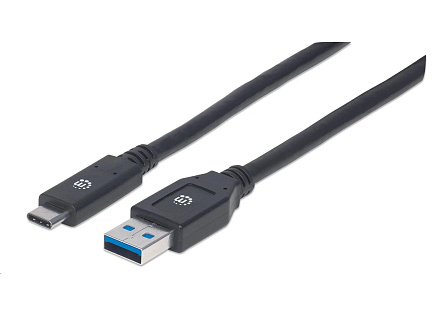 MANHATTAN Kabel SuperSpeed USB-C na USB, 3m, černá