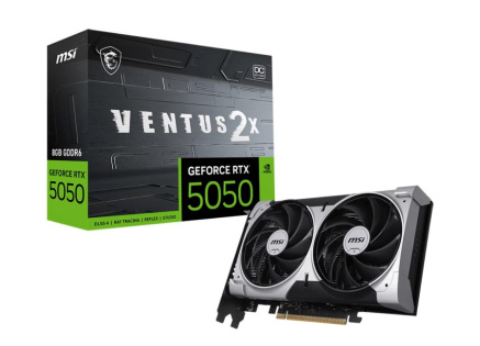 MSI VGA NVIDIA GeForce RTX 5050 8G VENTUS 2X OC, RTX 5050, 8GB GDDR6, 3xDP, 1xHDMI