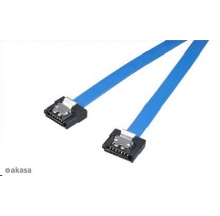 AKASA kabel  Super slim SATA3 datový kabel k HDD,SSD a optickým mechanikám, modrý, 30cm