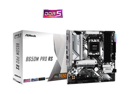 ASRock MB Sc AM5 B650M PRO RS, AMD B650, 4xDDR5, 1xDP, 1xHDMI, mATX