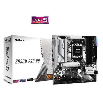 ASRock MB Sc AM5 B650M PRO RS, AMD B650, 4xDDR5, 1xDP, 1xHDMI, mATX ASRock MB Sc AM5 B650M PRO RS, AMD B650, 4xDDR5, 1xDP, 1xHDMI, mATX