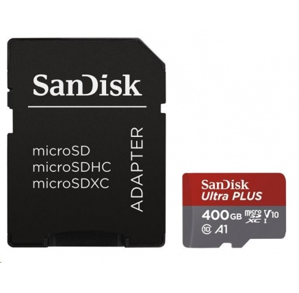 SanDisk MicroSDXC karta 400GB Ultra (100 MB/s, A1 Class 10 UHS-I, Android) + adaptér