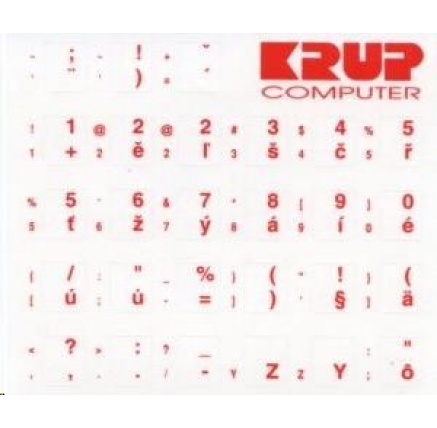 PremiumCord Česká přelepka na klávesnici - červená