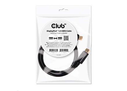 Club3D Certifikovaný Kabel DisplayPort 1.4 HBR3 8K60Hz (M/M), 1m