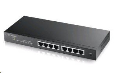 Zyxel GS1900-8 8-port Desktop Gigabit Web Smart switch: 8x Gigabit metal, IPv6, 802.3az (Green), fanless v2