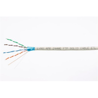 FTP kabel LYNX, Cat5E, drát, PVC, Dca, šedý, 305m