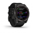 Garmin fenix 7X Sapphire Solar, Titan Carbon Gray/ Black Silicone Band
