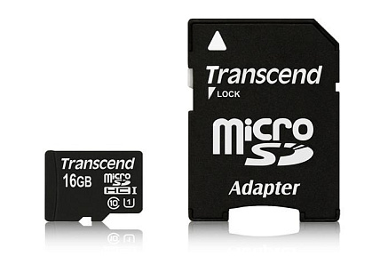 TRANSCEND MicroSDHC karta 16GB Premium, Class 10 UHS-I 300x + adaptér