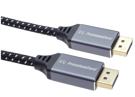 PREMIUMCORD Kabel DisplayPort 1.4 přípojný kabel, kovové a zlacené konektory, 1m
