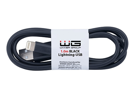 WG - Datový kabel Lightning na USB-A, 1 metr, černá WG - Datový kabel Lightning na USB-A, 1 metr, černá