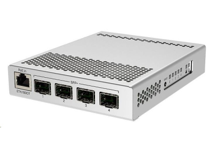 MikroTik Cloud Router Switch CRS305-1G-4S+IN, Dual Boot (SwitchOS, RouterOS), 800MHz, 512MB RAM, 4xSFP+, vč.L5 MikroTik Cloud Router Switch CRS305-1G-4S+IN, Dual Boot (SwitchOS, RouterOS), 800MHz, 512MB RAM, 4xSFP+, vč.L5