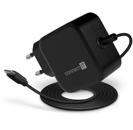 CONNECT IT C-Power Mini univerzální notebookový adaptér USB-C, PD 67 W, černá CONNECT IT C-Power Mini univerzální notebookový adaptér USB-C, PD 67 W, černá
