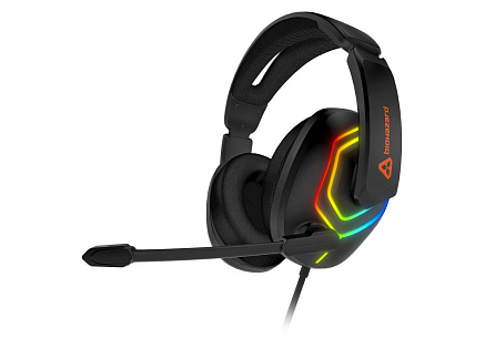 CONNECT IT Herní sluchátka Biohazard, s mikrofónem, 1xJack+USB, RGB Rainbow, černá