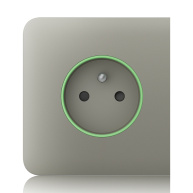 Ajax  SideCover (smart) - Boční kryt zásuvky, horizontální, olivová