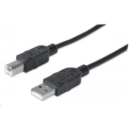 MANHATTAN Hi-Speed USB Device Cable, Type-A Male to Type-B Male, 0,5m, Black