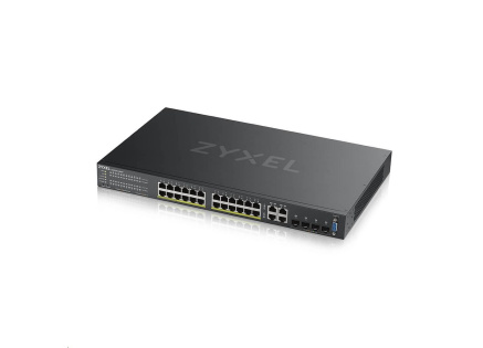Zyxel GS2220-28HP 28-port L2 Managed Gigabit PoE Switch, 24x gigabit RJ45, 4x gigabit RJ45/SFP, PoE 375 W