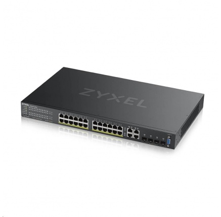 Zyxel GS2220-28HP 28-port L2 Managed Gigabit PoE Switch, 24x gigabit RJ45, 4x gigabit RJ45/SFP, PoE 375 W