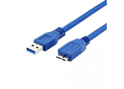 WG Datový kabel propojovací USB-A (USB 3.0; male) to USB Micro-B (male) / 1,5m / blue