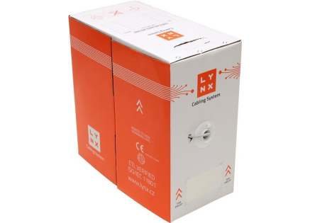 FTP kabel LYNX, Cat5E, drát, LS0H, DCa, šedý, 305m FTP kabel LYNX, Cat5E, drát, LS0H, DCa, šedý, 305m
