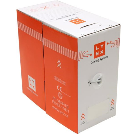FTP kabel LYNX, Cat5E, drát, LS0H, DCa, šedý, 305m