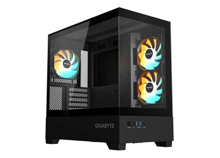 GIGABYTE case GB-C201P, Mid tower, 2xUSB 3.0, 3x 120mm ARGB Fan, černá