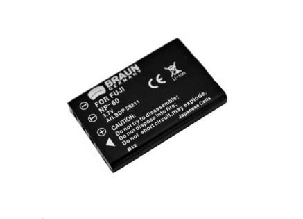 Braun akumulátor FUJI NP-60, Panasonic VBA-10/S301, Olympus LI-20, 1100mAh